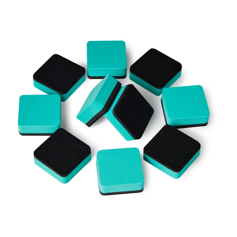favide Favourde 48 Pack Magnetic Whiteboard Dry Erase Erasers Chalkboard Cleansers for Classroom, Home and Office (Green, 1.97 x 1.97 Inch) - Image 3